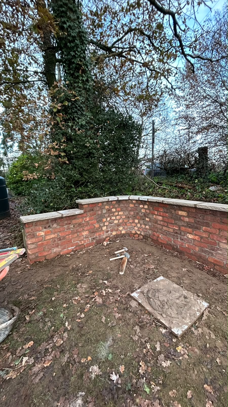 Finished garden boundary by First Course Brickwork
