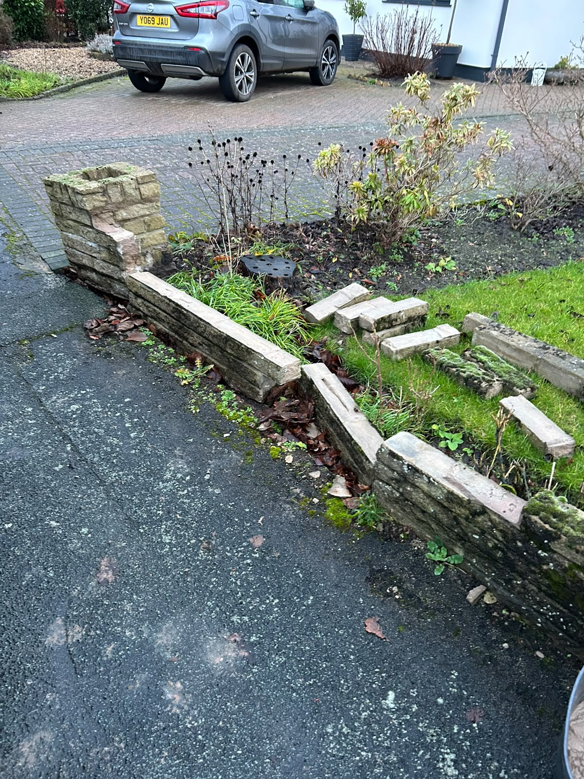 Boundary wall — before by First Course Brickwork