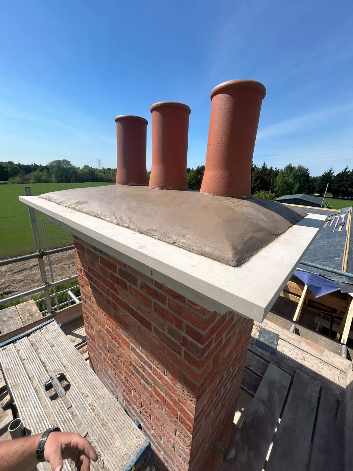 Chimney construction by First Course Brickwork